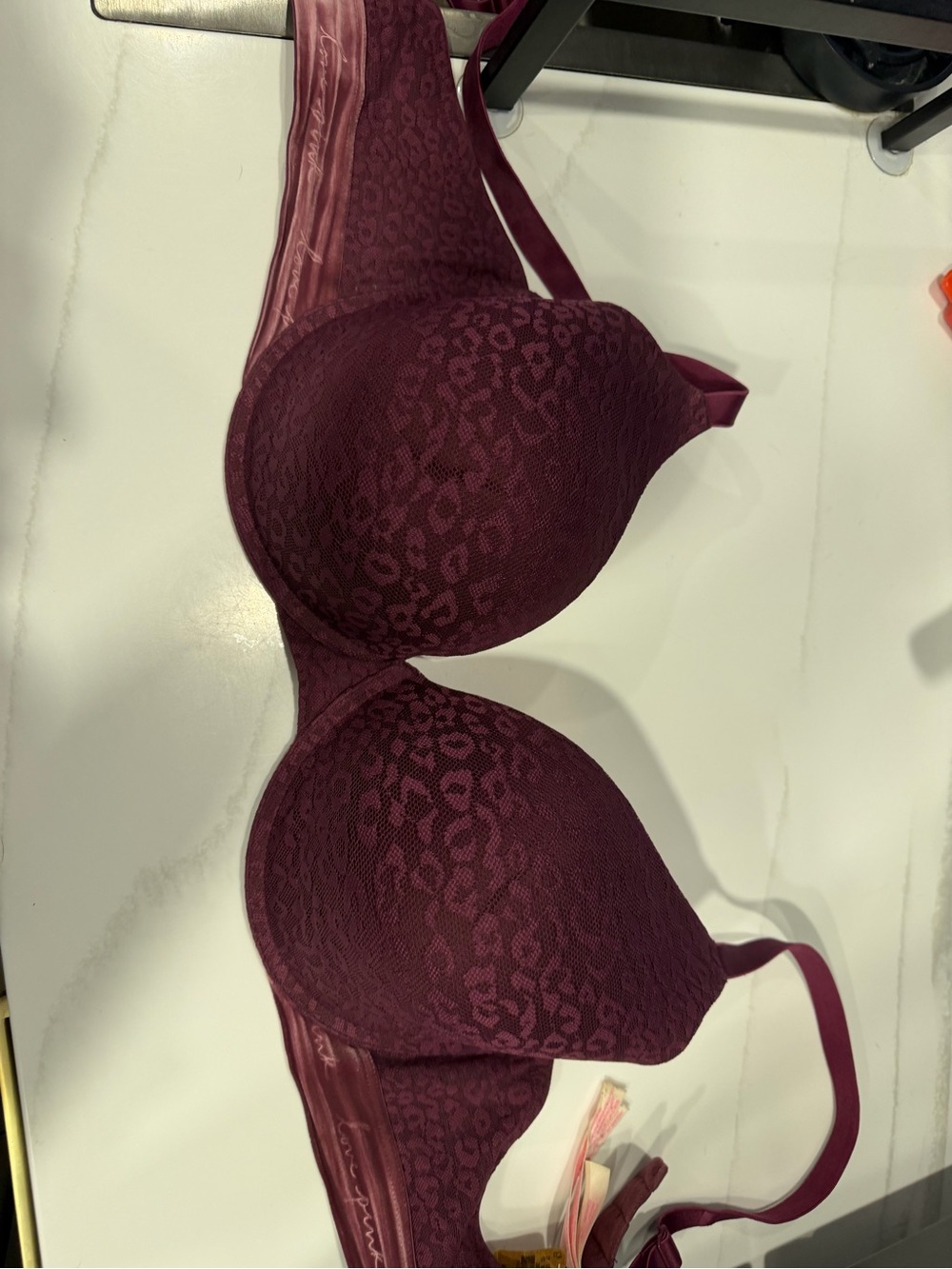 Victoria’s Secret PINK Push-Up Bra in Deep Wine Leopard